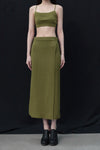 SWAYING 24 Autumn and Winter Wrap-around Wool A-line Skirt SW-SW24AW3B09-LV Green SW24AW3B09 SW24AW3B08